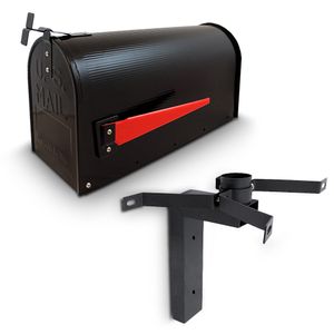 Bituxx US Mailbox Schwarz mit Wandhalterung MS-13461