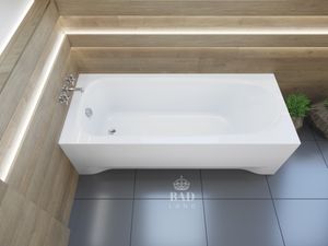 Badewanne Rechteck 170x75 mit AcrylSchürze, Ablaufgarnitur & Füßen GRATIS | Komplettset 4in1 Original Acryl Wanne Siphon | BADLAND MEDIUM