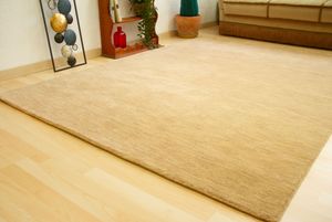 Steffensmeier Gabbeh Teppich Jaipur | Wolle, Farbe: Sand, Größe: 250x300 cm, Kurzflor Teppich für Wohnzimmer