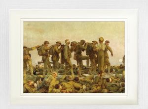 John Singer Sargent Gerahmtes Bild Mit Edlem Passepartout | Wand-Bilder | Im Bilderrahmen - Gassed, Gasvergiftet, 1918 Soldaten im Ersten Weltkrieg (30 x 40 cm)