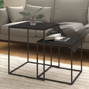 vidaXL Zestaw stolików kawowych 2 szt. materiał drewnopochodny i metal