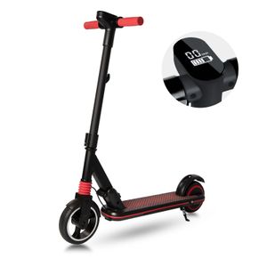 Elektroscooter Kinder E-Scooter Schwarz mit LED-Anzeige Klapproller elektroroller Staubgeschützter Ladeanschluss E Roller Geschenk Für Kinder Und Jugendliche