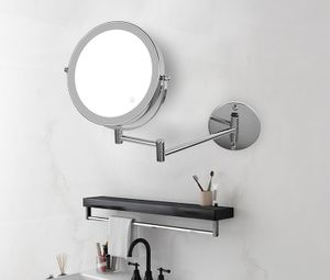 LED Kosmetikspiegel,Wandmontage Schminkspiegel,Toilette mit leichter Berührung, faltbar,dimmbar,rund