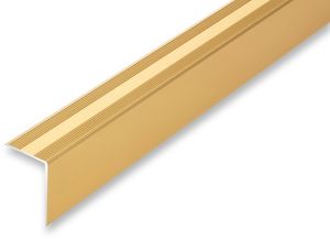 (17,60EUR/m) 30 x 42 x 1180 mm Treppenwinkel goldfarben ungebohrt Treppenkantenprofil Treppenkante Alu Winkel