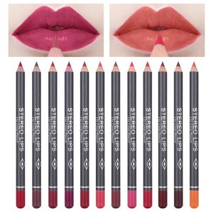12Pcs Lip Liner Pencil, Professioneller matt wasserdichter, lang anhaltender Nude-Farben-Damen-Lippenliner-Lippenstiftstift