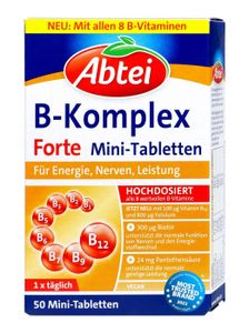 Doplněk stravy Abtei B-Komplex Forte, 50 mini tablet