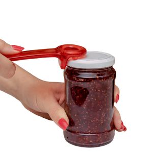 PROLISOK Glasöffner für schwache Hände 14 cm Kunststoffwerkzeug Deckelöffner für Menschen mit Arthritis und Karpaltunnel Rot