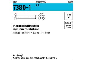 Flachkopfschraube ISO 7380-1 m.Innensechskant M 4 x 4 A 2