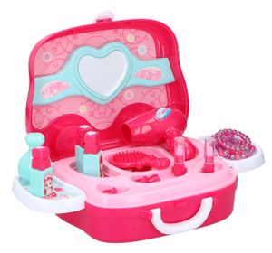 Prinzessinnen Beauty-Set 19 Teile, Spielzeug Schminktisch mit Spiegel und viel Zubehör im Koffer mit Rädern und Tragegriff