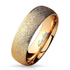 64 (20.4) Rosegoldener sand-gestrahlter Ring aus Edelstahl Frauen & Männer 49-70