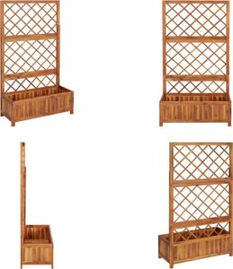 vidaXL Vyvýšený záhon s mriežkou 85x38x150 cm z masívneho dreva akácie - Vyvýšený záhon - Vyvýšené záhony - Drevený kvetináč - Kvetináč