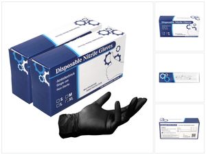 Nitrilové rukavice na jedno použitie v dávkovači čierne 200 kusov veľkosť XL / Extra Large - nesterilné