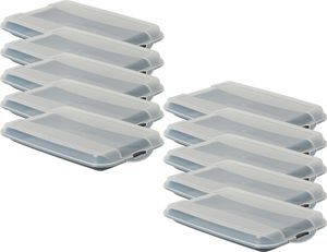 Novaliv 10er-Set Anthrazit Premium Aufschnittbox mit Transparentem Deckel, Frischhaltedosen für Wurst & Käse Maße 25x17x3 cm Kühlschrank Organizer Knäckebrotbox Wohnung must-have Küchen Gadgets
