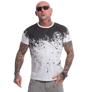 Yakuza Herren Splash Allover T-Shirt, Weiß/Schwarz, 5XL