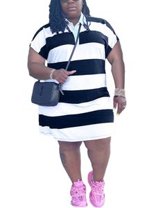 Damen Kurzarm Sundress Strand Button Down Kleid Plus Size Revers Kragen Sommerkleider,Farbe:Weiß,Größe:5xl