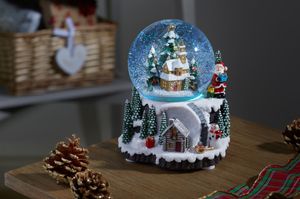 Weihnachtsdorf Schneekugel beleuchtet Winterlandschaft Weihnachten mit Musik