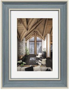 Bilderrahmen Kunststoff Rustic grau blau 30x40 cm