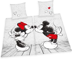 Herding Disney Mickey & Minnie Mouse Partnerbettwäsche Renforce 70x90cm & 140x200cm