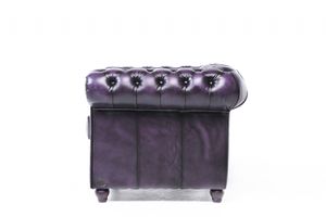 Chesterfield Sofa Original Leder  2-Sitzer  Antik Violett