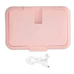 Ohrievač detských utierok, konštantná teplota, rovnomerný ohrev, prenosný ohrievač utierok USB, ružový