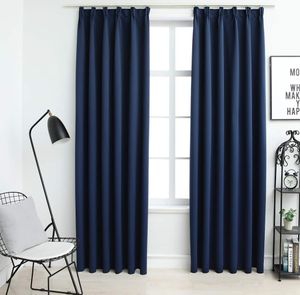 vidaXL Zatemňujúce závesy s háčikmi 2ks. Modré 140x245cm
