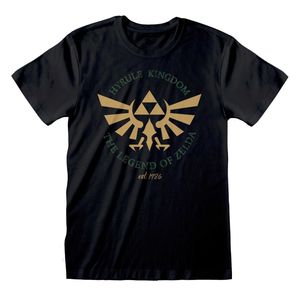 Nintendo Legend of Zelda T-Shirt L Schwarz Unisex Hyrule Kingdom Crest