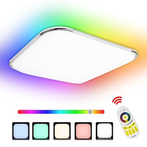 EINFEBEN 24W RGB LED Deckenleuchte, Deckenleuchten Dimmbar, RGB Farbwechsel, 2700-6500K, Schlafzimmerlampe, Wohnzimmerlampe, Kinderzimmerlampe mit Fernbedienung, IP44 Schutzart