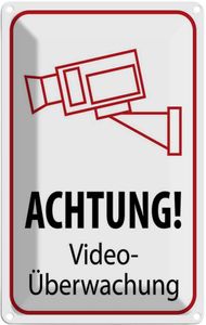 vianmo Blechschild Wandschild Metallschild 20x30 cm - Achtung Videoüberwachung Metal