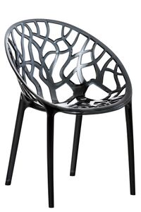 CLP Stapelstuhl Crystal wetterbeständiger Stapelstuhl mit einer Sitzhöhe von 45 cm, Farbe:schwarz