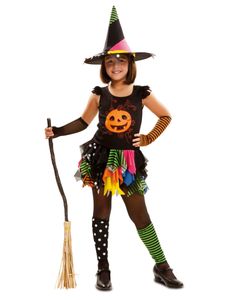 Halloween-Kostüm Kürbishexe für Mädchen
