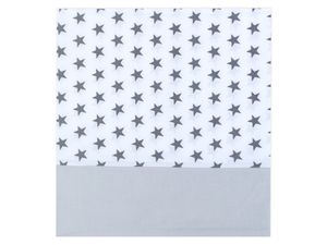 KraftKids Stilltuch Unigrau / kleine graue Sterne auf Weiss