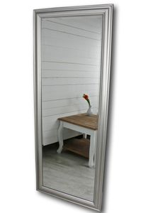Spiegel 150 Wandspiegel Standspiegel silber HOLZ Landhaus Holzrahmen Badspiegel