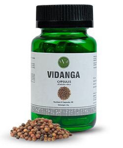 Vanan Vidanga Kapseln - Pflanzliche Verdauungsunterstützung für die Darmgesundheit - 60 Stück - Ayurvedic