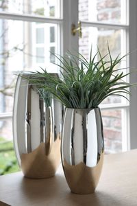 Fink Vase Africa silberfarben Eisen, vernickelt Höhe 28 cm