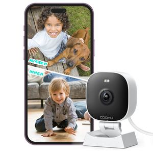 COOAU 3MP Babyphone mit Kamera Wlan Baby Monitor IP Camera Innen mit Farbnachtsicht, 2-Wege-Audio, Personenerkennung, Bewegungs- und Schallerkennung, Arbeit mit Alexa