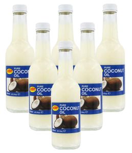 [ 6x 250ml ] KTC 100% Reines Kokosöl Flasche | Kokosnussöl | Pure Coconut Oil