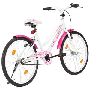 detský bicykel vidaXL 24 palcov ružovo-biely