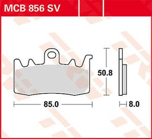 Klocek hamulcowy TRW typu SV ze spieku metalicznego z ABE, klocek hamulcowy MCB 856" zestaw"