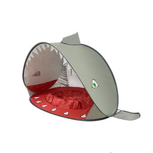 JDland Baby Hai Strandzelt, Strand Campingzelt Anti-UV Faltbares Wasserdichtes Zelt Tragbares Grau