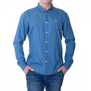 Tommy Jeans Herrenhemd TJM Cotton Denim Shirt Indigo In Blau DM0DM06562-447 Größe S