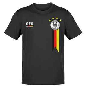 Trikot Deutschland EM 2024 T-Shirt schwarz - zur Fußball Europameisterschaft Germany - Unisex & extra weich - Herren & Damen - Größe L