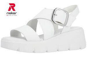 Rieker Manila Damenschuhe Sandalen Bequem Sandalette Weiß Freizeit, Schuhgröße:37 EU