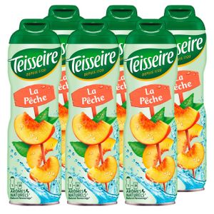 Teisseire Getränke-Sirup Peach/Pfirsich 600ml - Intensiv im Geschmack (6er Pack)
