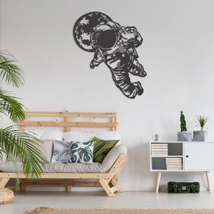 Wanddekoration Astronaut aus Metall 37 x 60 cm, Wandmalerei Weltraumfahrt