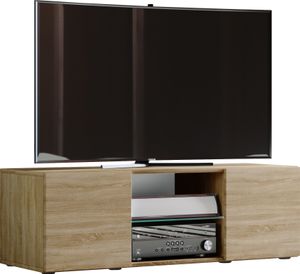 Lowina115 TV Tisch 2 Türen 2 Schubladen schwarz.