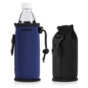 kwmobile 2x 330-500ml Flasche Flaschenkühler Flaschenträger - für Bier Limo Wasser - aus isoliertem Neopren Schwarz Blau