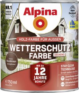 Alpina Wetterschutzfarbe deckend 0,75 L nussbraun