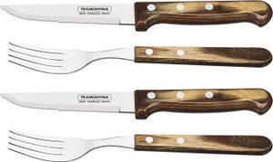 Tramontina Gaucho Steak-Besteck 4-teilig Messer Gabel BBQ Küchen-Zubehör