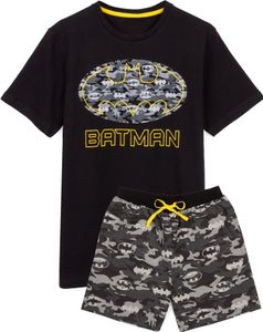 Batman - "Logo" pyžamo s kraťasmi pre mužov NS6250 (XL) (čierna/sivá)