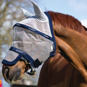 Horseware Rambo Plus Fly Mask Untreated, Größe:small Pony, Farbe:Silver